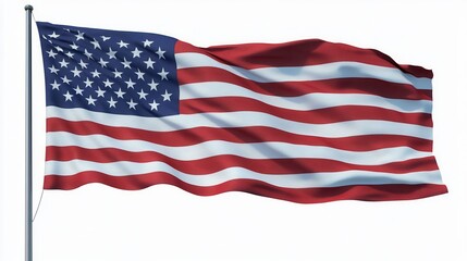US flag flying on flag pole png USA flag png American flag with pole png US flag png flag of united states of america transparent background
