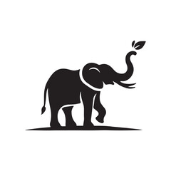 elephant silhouette vector line art logo illustration