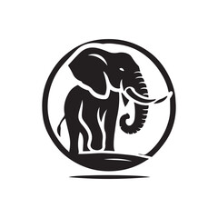 elephant silhouette vector line art logo illustration