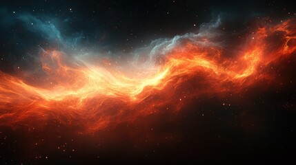 Fototapeta premium A vibrant cosmic scene depicting swirling colors and celestial elements.