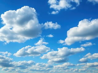 Fototapeta premium Bright Blue Sky with Soft White Clouds