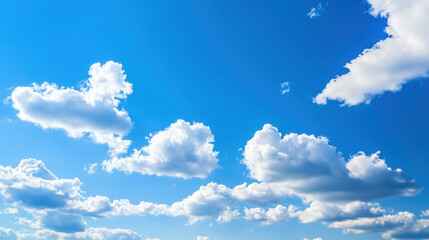 Bright Blue Sky with Soft White Clouds