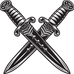 knives silhouette vector art Illustration file