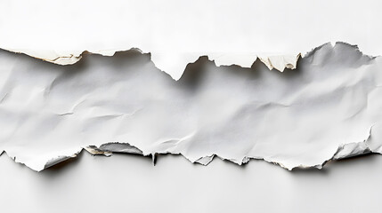 Torn-off white paper with clipping path included