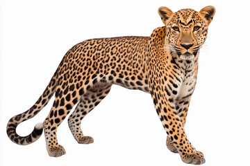 Leopard showcasing its elegant spotted coat in profile