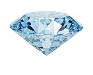 Fototapeta premium Blue diamond isolated on transparent background. 