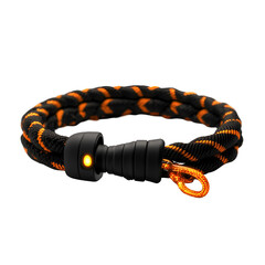 Illuminated Braided Rope Bracelet, Black Orange, Safety Light, Gear, Accessory