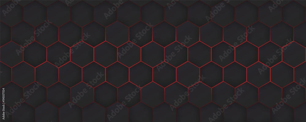 Poster Geometric hexagon abstract background with simple polygonal elements