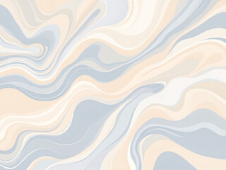 Abstract background with flowing beige and blue waves in a smooth, calming pattern.