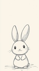 Obraz premium Adorable cartoon bunny rabbit illustration.