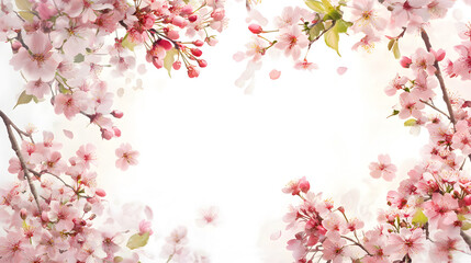 Obraz premium A photograph of tree branches adorned with flowers, showcasing summer and spring elements as photo overlays.