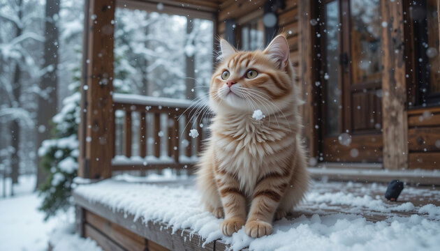 cat in snow