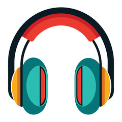 headphone vector art with white background