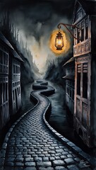 halloween night scene