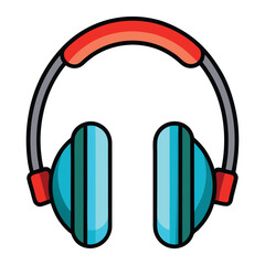 headphone vector art with white background