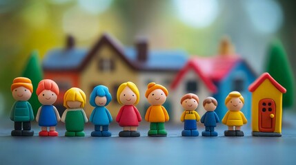 Diverse Team Playing Colorful Game Figurines Together in Abstract Concept