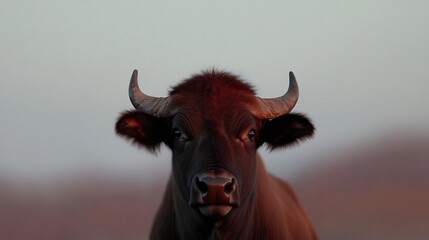 Naklejka premium Majestic Buffalo Herd Grazing in Scenic Wilderness Landscape