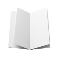 Naklejka premium Blank Tri-Fold Brochure Unfolded And Lying Flat: Matte White Design On A White Background