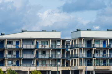 Walkways and balconys of hotel apartments.