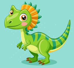 cute dilophosaurus dinosaur isolated






