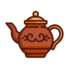 ceramic teapot icon isolated design

