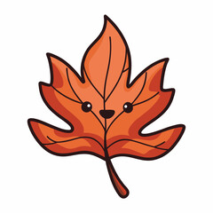 autumn kawaii leaf isolated icon






