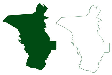 San Francisco de Conchos municipality (Free and Sovereign State of Chihuahua, Mexico, United Mexican States) map vector illustration, scribble sketch map