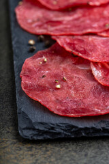 Slice of turkey bresaola