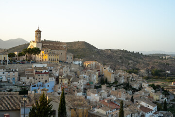 Obraz premium Vistas a una bonita iglesia y el pueblo de Cehegín, Murcia, España