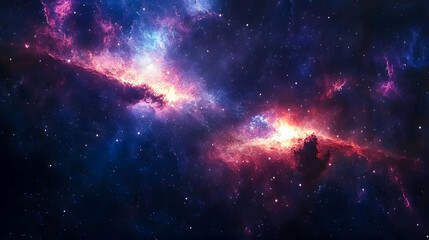 Fototapeta premium A view of the universe filled with stars and vibrant deep blue colors.