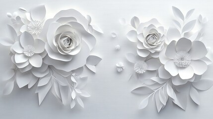 Elegant white paper flowers arrangement.