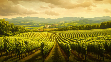 Fototapeta premium Picturesque vineyard landscape.