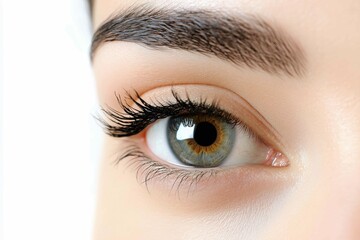 Fototapeta premium Closeup female blue eye. Optometry and health concept