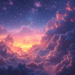 Colorful clouds glowing under morning sunrise high resolution hd image