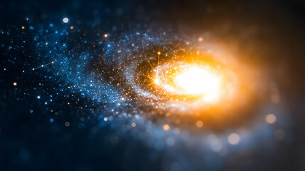 Spiral Galaxy Swirls with Cosmic Dust and Stars Glowing Brightly in Deep Space with Celestial Wonders and Galactic Formation.