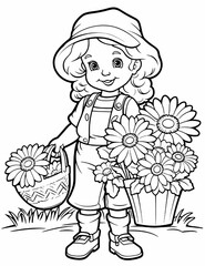 girl with flowers