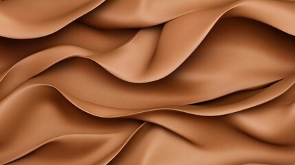 Obraz premium Close-up view of a ruffled light brown leather material showcasing soft folds and a glossy shine under light SEAMLESS PATTERN