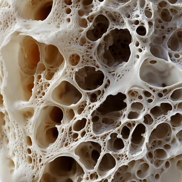 A highly detailed microscopic view of bone tissue