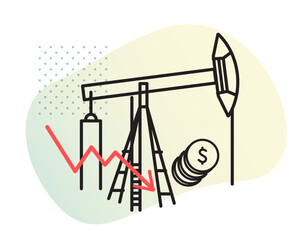 Oil Price Crash - Stock Illustration