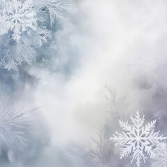 Frosted Winter Abstract with Delicate Snowflakes and Soft Textures