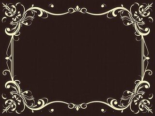 An elegant and classic invitation frame design featuring intricate florals and swirls in a vector format, frame, elegant