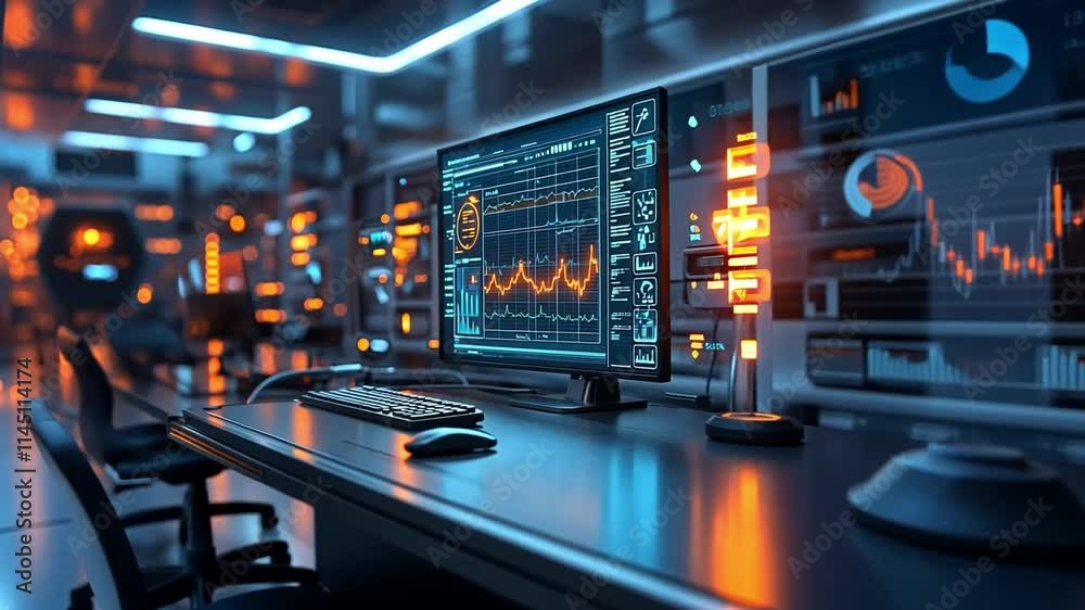 Poster advanced data analytics workstation with dynamic graphical displays in a modern environment