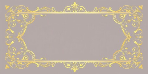 Gold vintage scroll frames with intricate filigree details, isolated, design, border