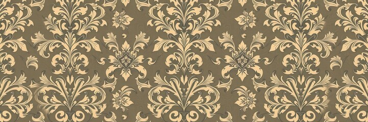 Fototapeta premium Intricate damask seamless pattern in elegant colors for background or textile design, regal, elegant, wallpaper