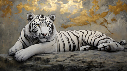 Naklejka premium A white tiger.