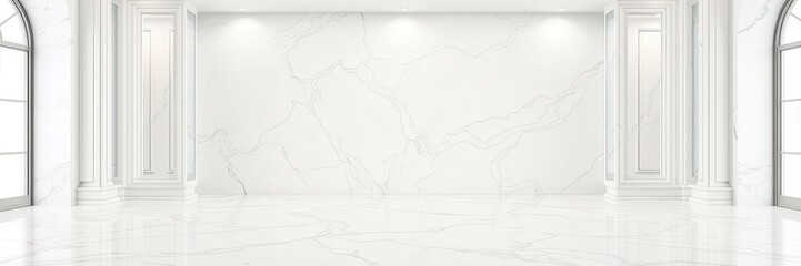 Obraz premium Panoramic white marble stone texture background for design projects, design, white