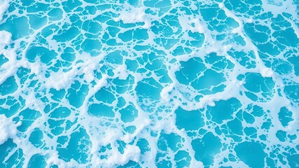 Pure blue turquoise water with gentle foam and rolling waves, perfect for summer beach backgrounds or travel themes, water, travel, waves