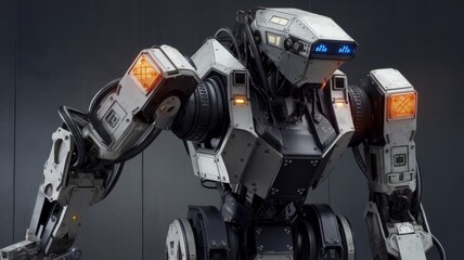 Fototapeta premium Industrial robot with rugged mechanical design