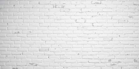 Fototapeta premium White brick wall with distressed and aged textures, perfect as a minimalist and industrial background for design projects and presentations, aged, industrial, design