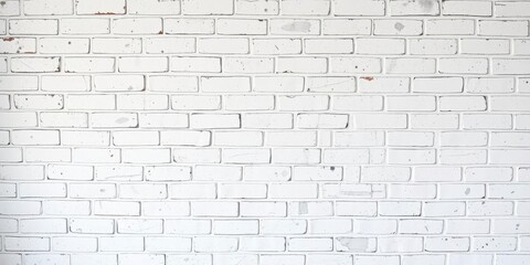 White brick wall with distressed and aged textures, perfect as a minimalist and industrial background for design projects and presentations, presentations, background